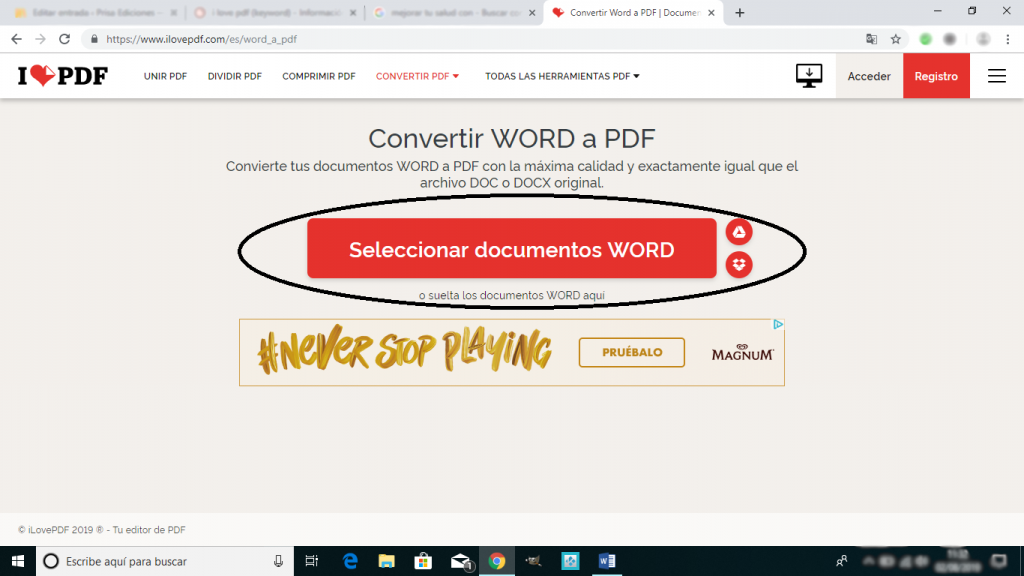 pantalla para enviar archivo